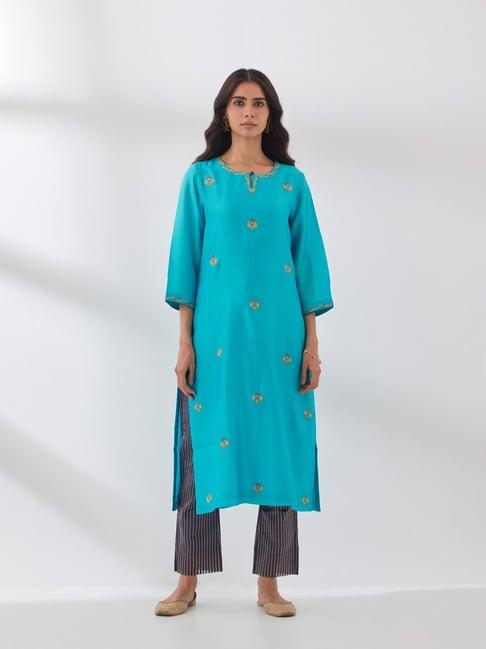 smriti gupta pesas turquoise kurta