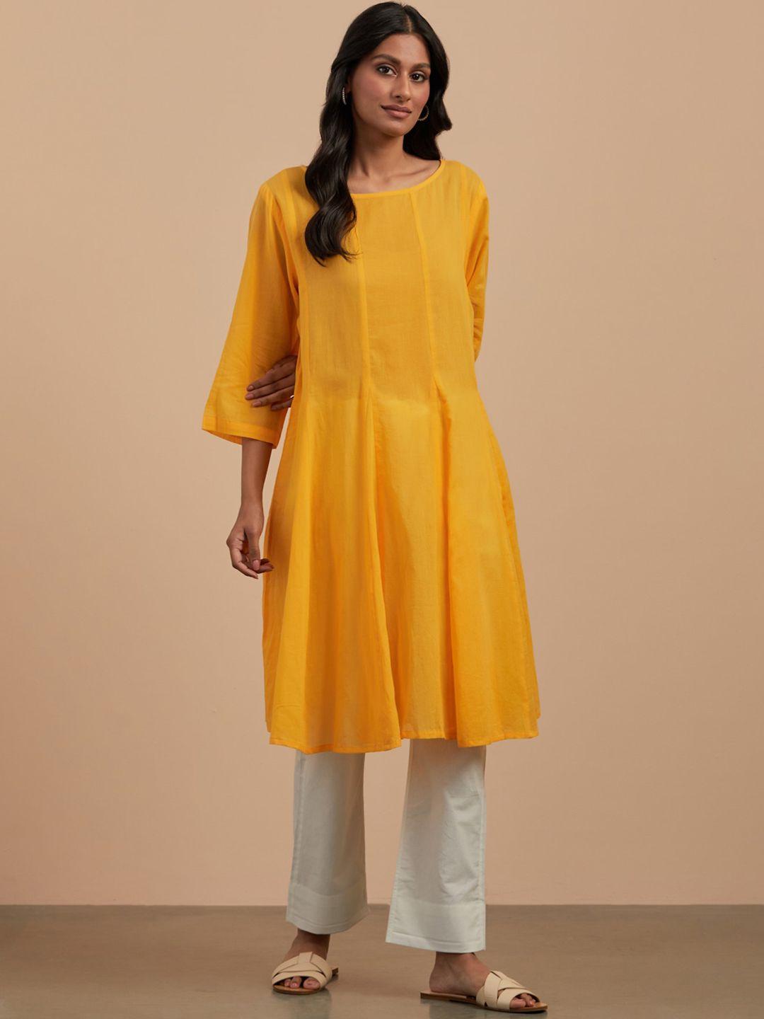 smriti gupta round neck pure cotton anarkali kurta