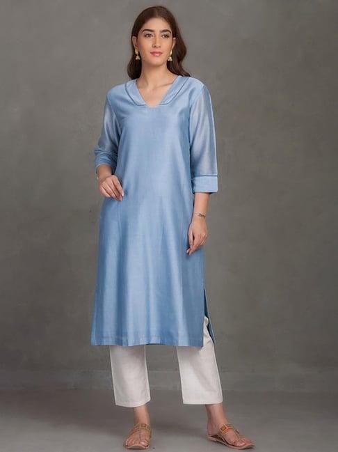 smriti gupta rozanna blue kurta