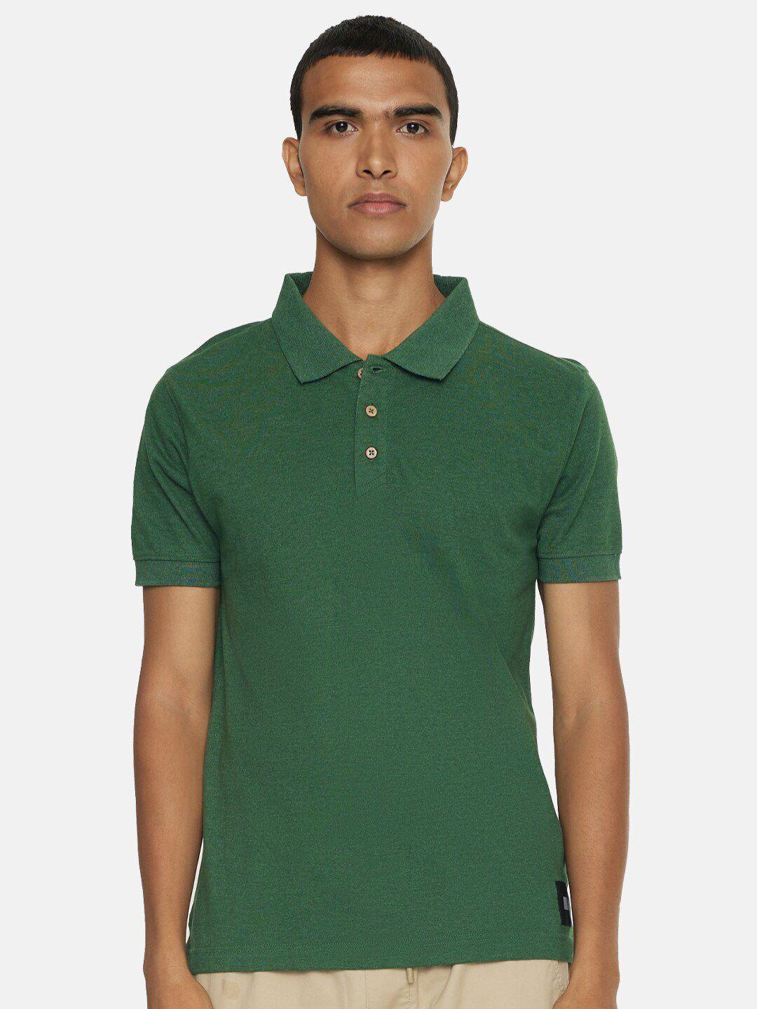 smugglerz inc men green polo collar t-shirt