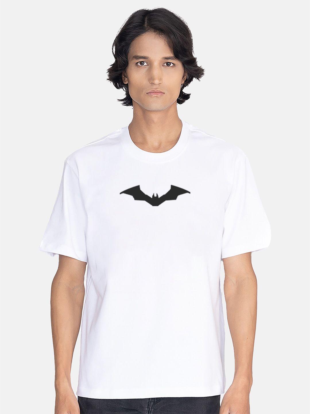smugglerz inc men white batman bio finish oversized  t-shirt with mask