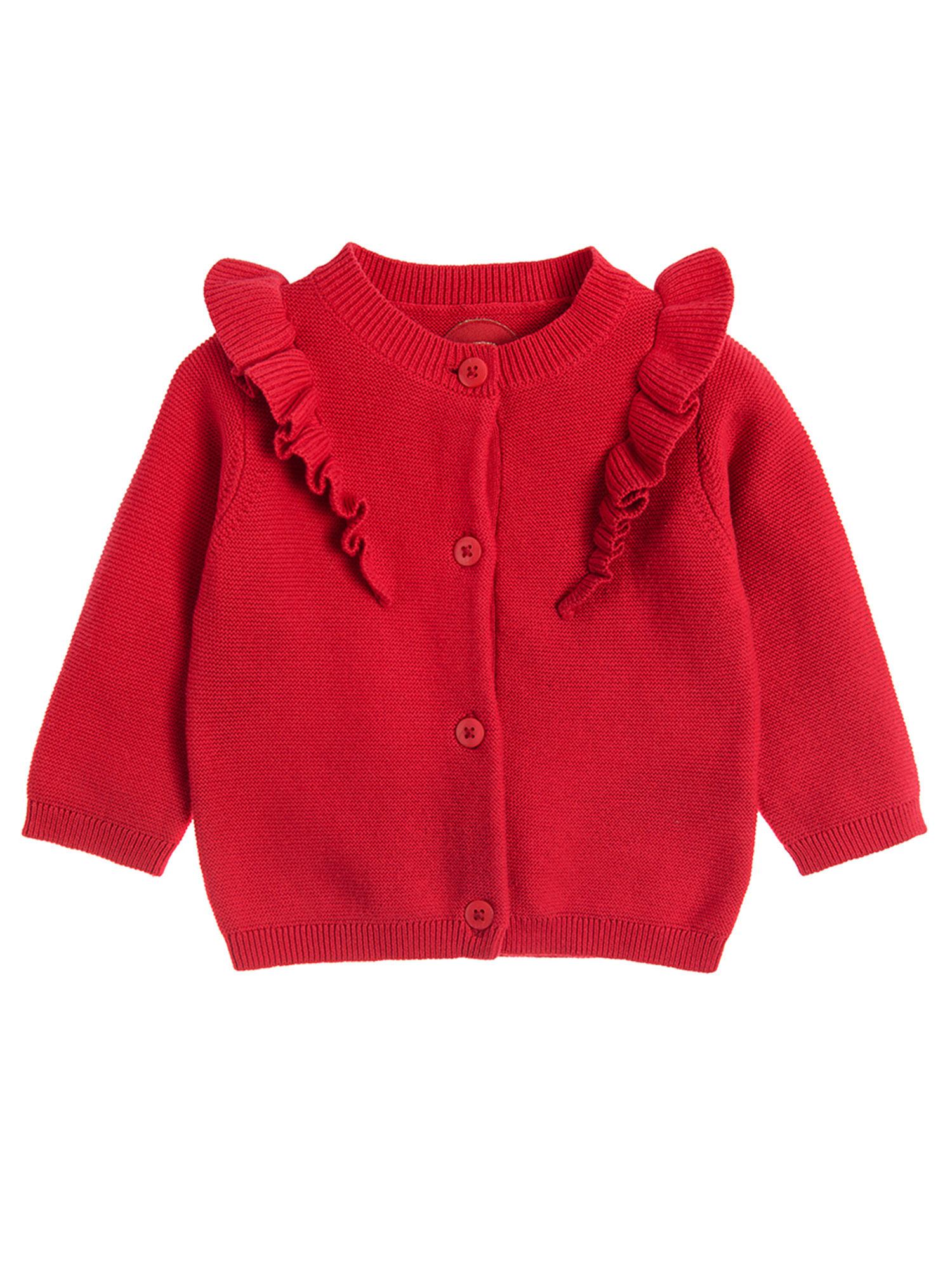 smyk girl red knitted cardigan
