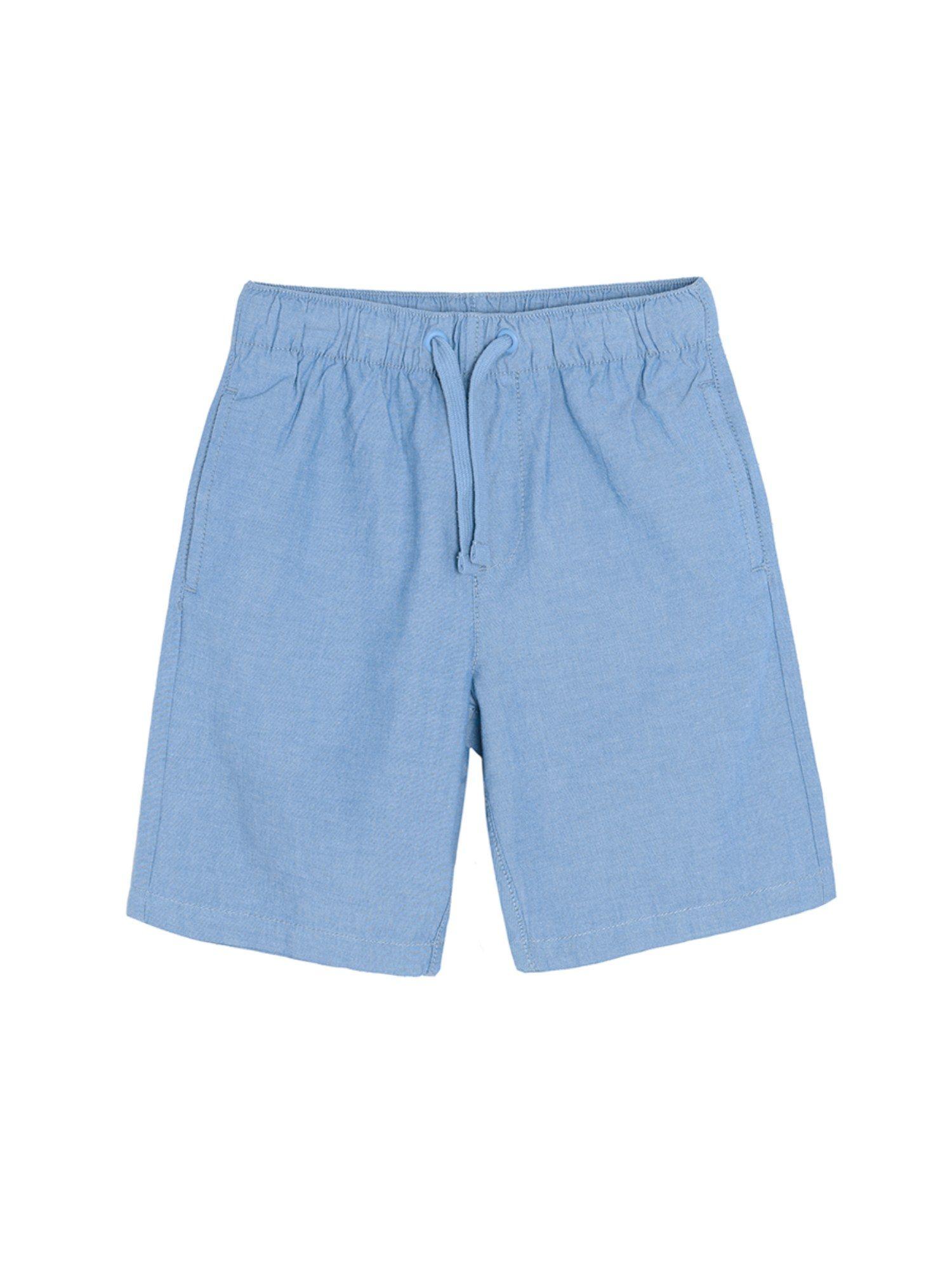 smyk boys blue solid shorts