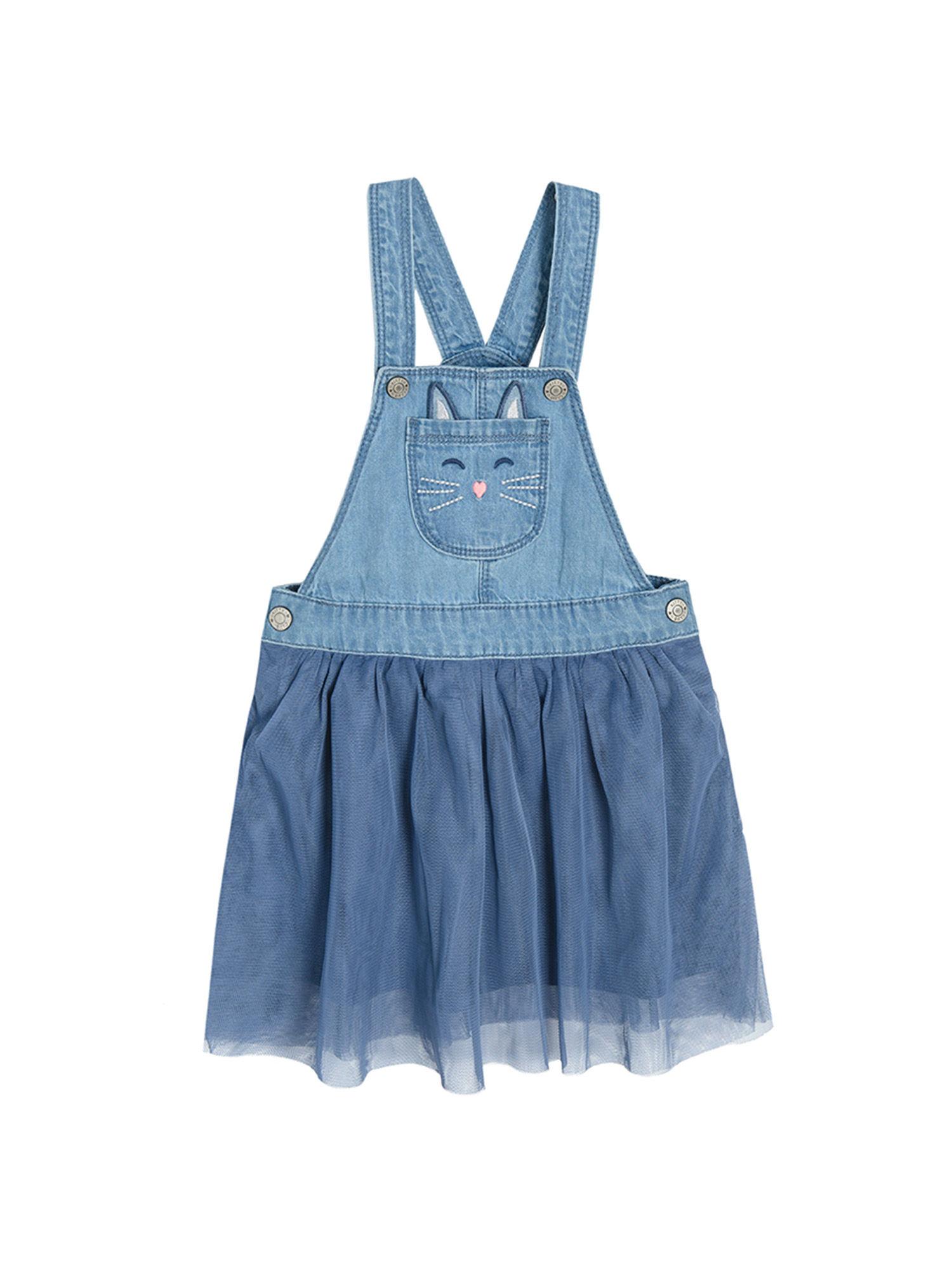 smyk girl denim woven pinafore