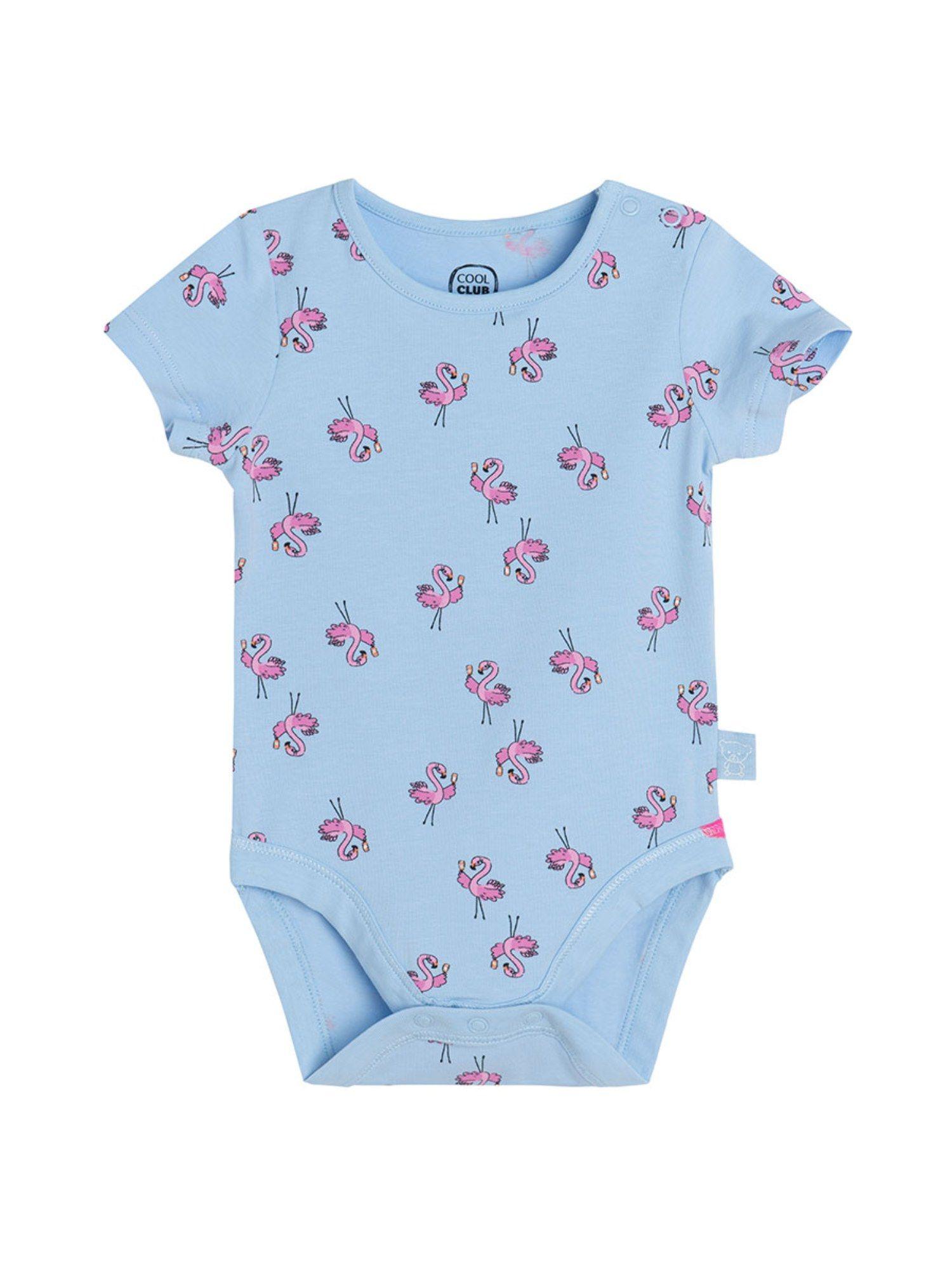 smyk girls blue printed bodysuit