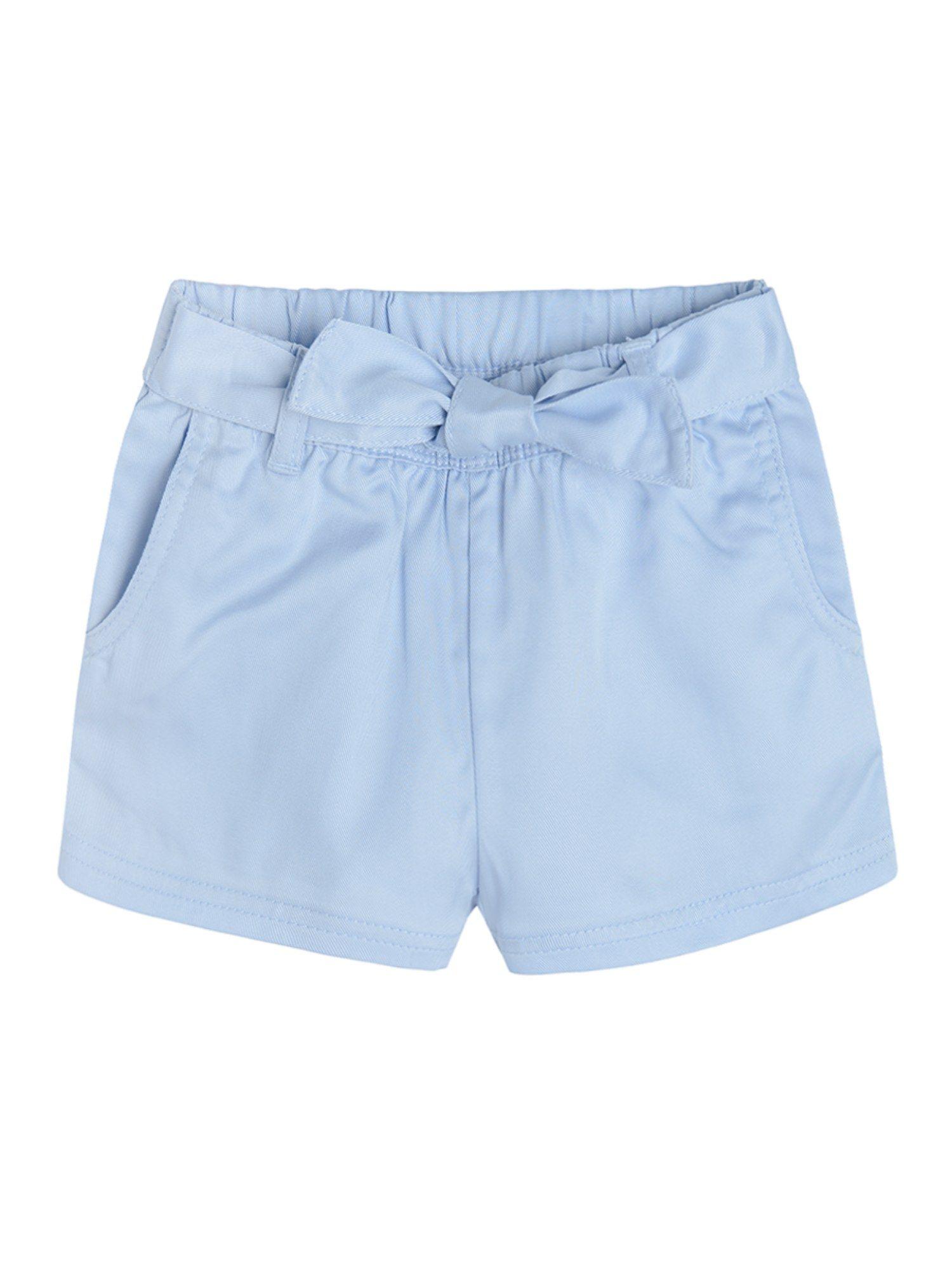 smyk girls blue solid shorts