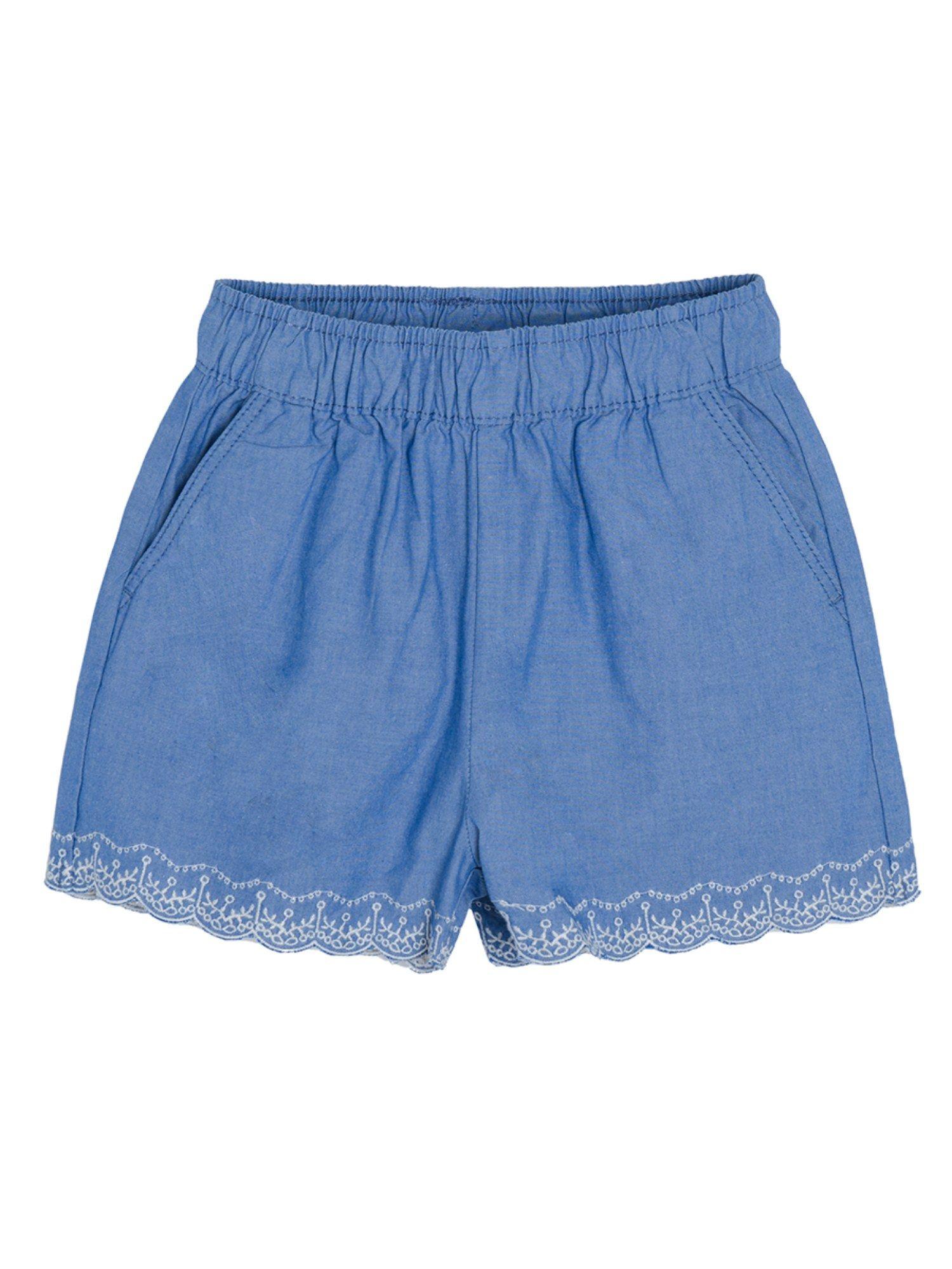 smyk girls blue woven shorts