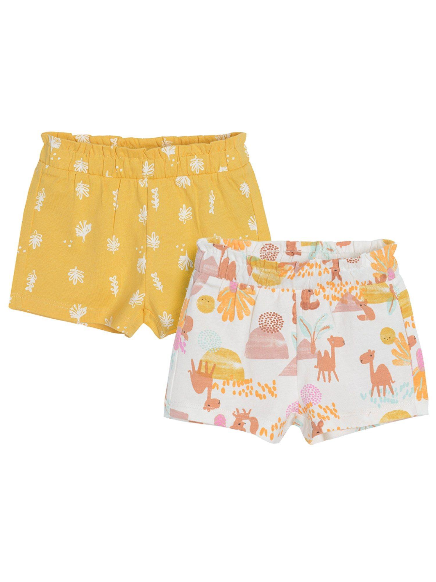smyk girls multi-color printed shorts (pack of 2)