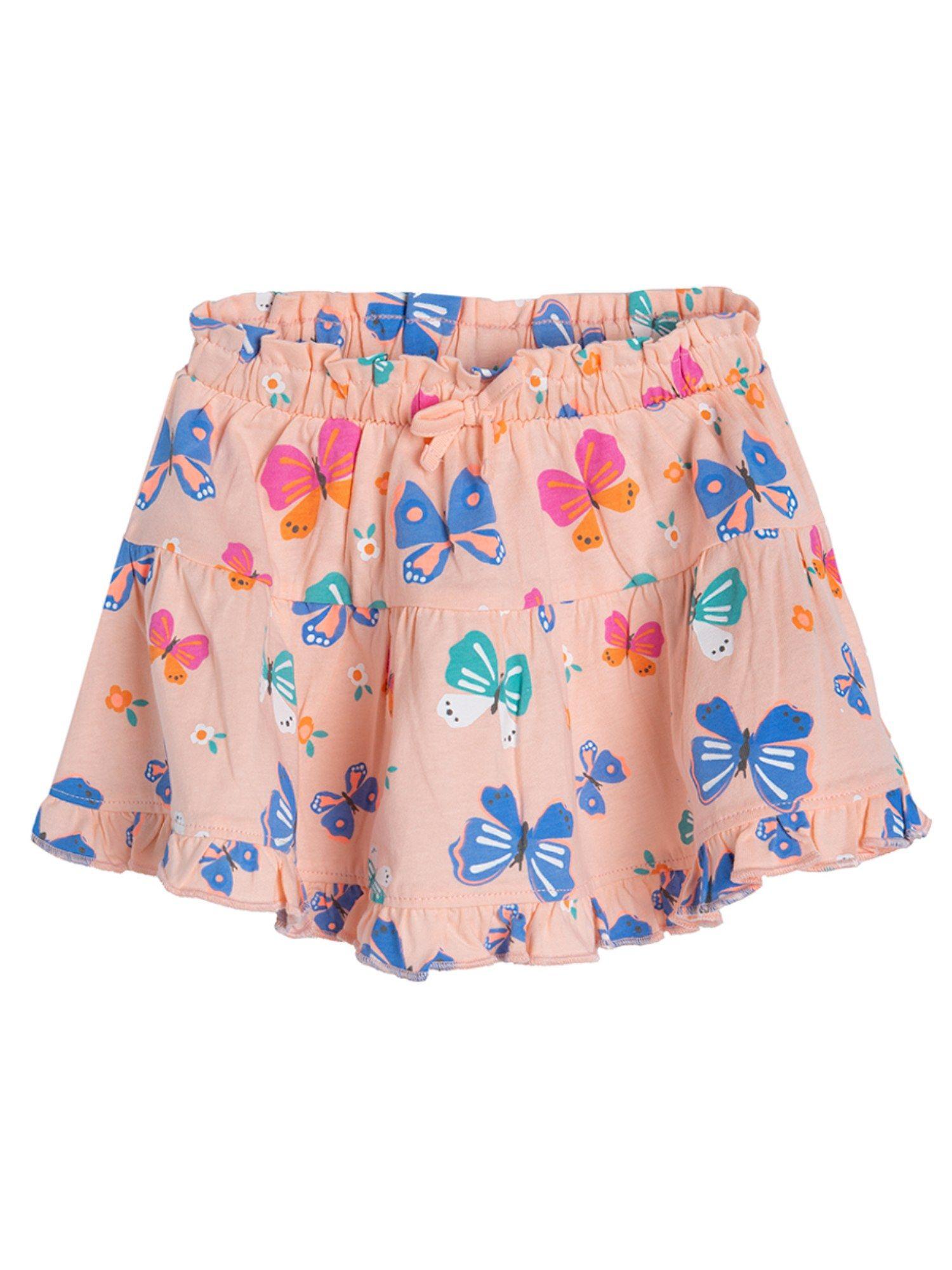 smyk girls peach printed skirts
