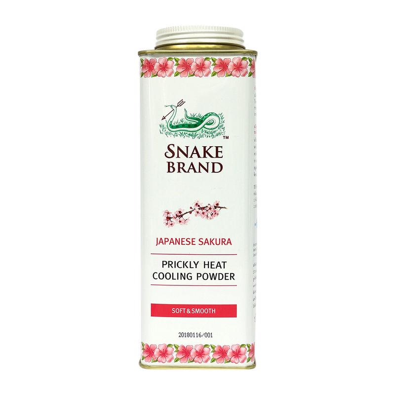 snake brand japanese sakura prickly heat cooling powder soft & smooth