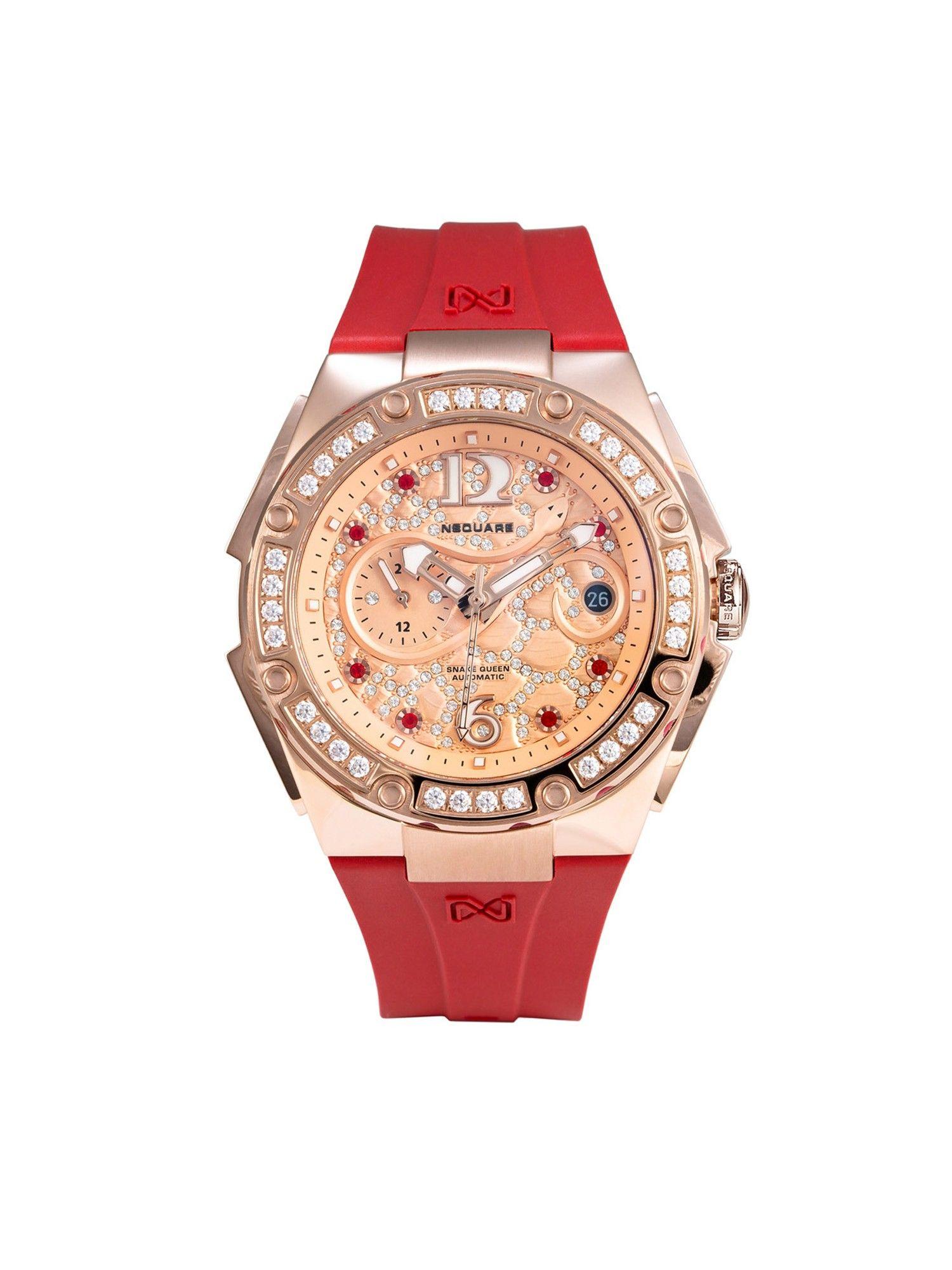 snakequeen 39 mm swarovski crystal round dial womens watch l0472-n48.6 (m)