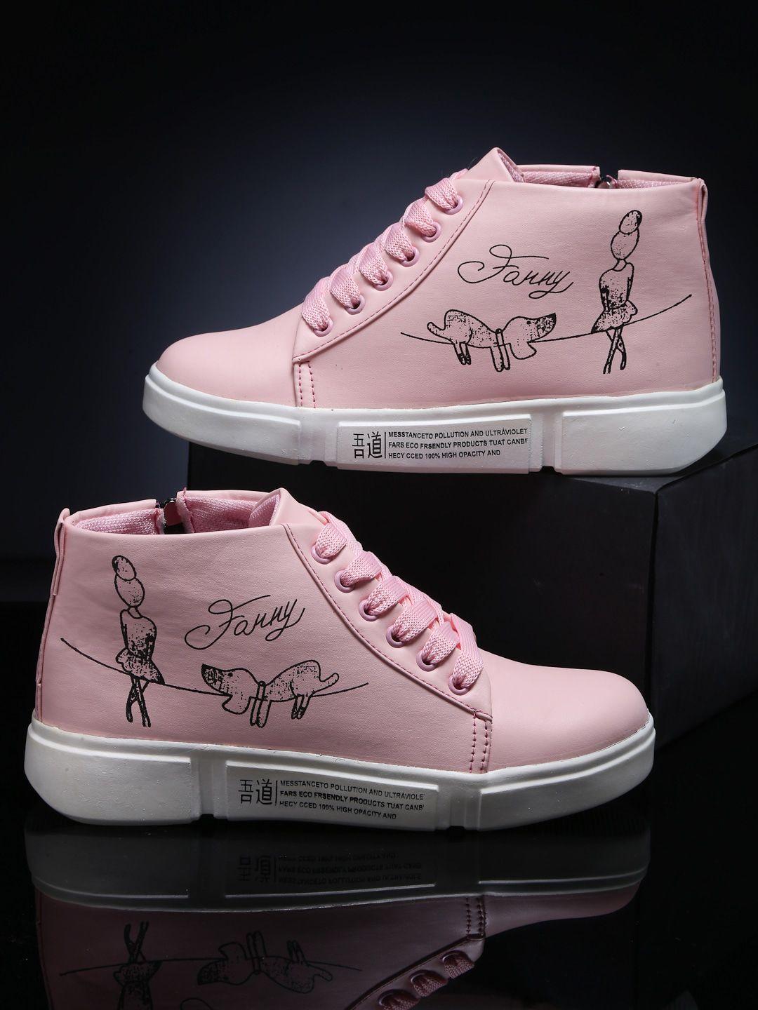 sneakers villa women pink printed sneakers