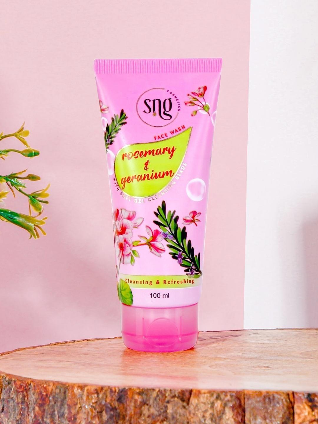 sng cosmetics cleansing & refreshing rosemary & geranium face wash - 100ml