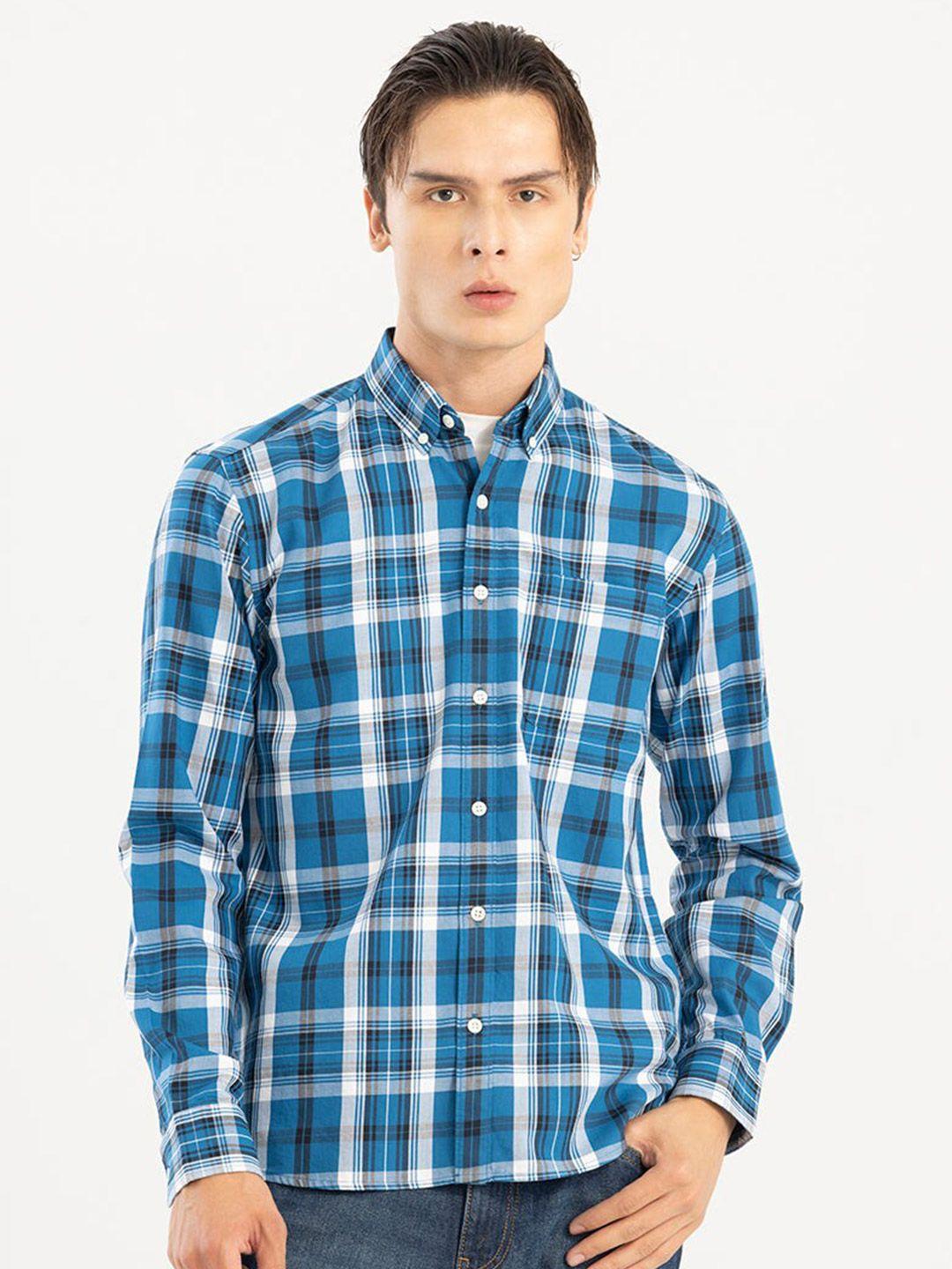 snitch checked cotton casual shirt