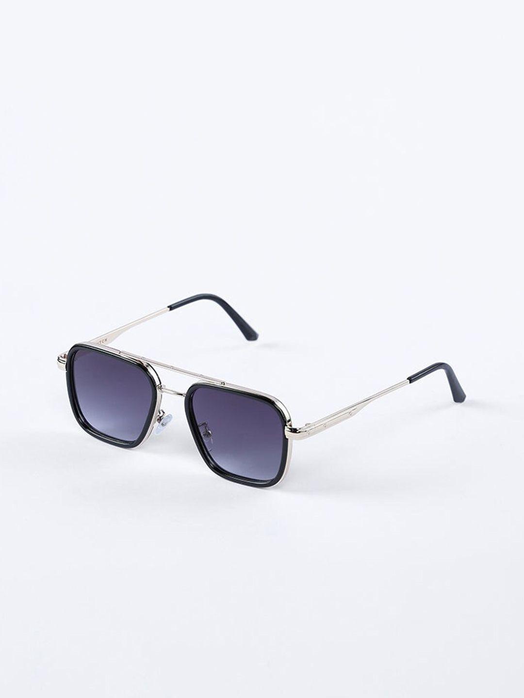 snitch men black square sunglasses with uv protected lens sunglasses