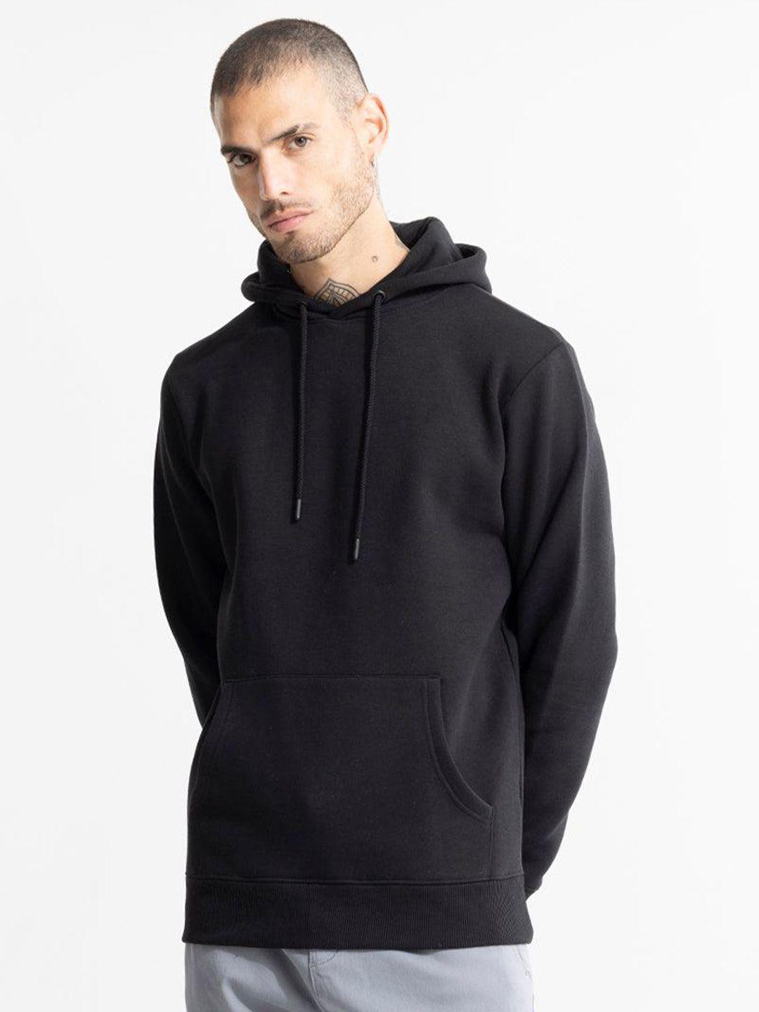 snitch black hooded cotton pullover sweatshirt