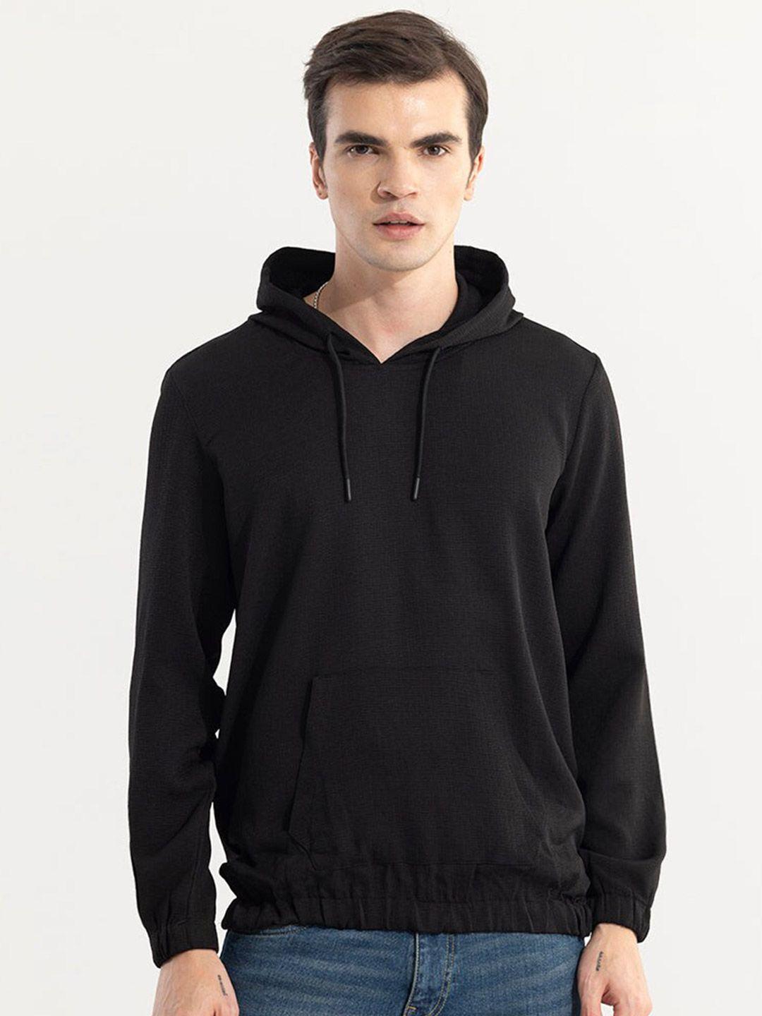 snitch black hooded pullover sweatshirt