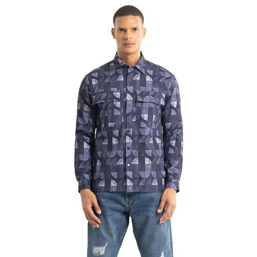 snitch blue geometric print jacket