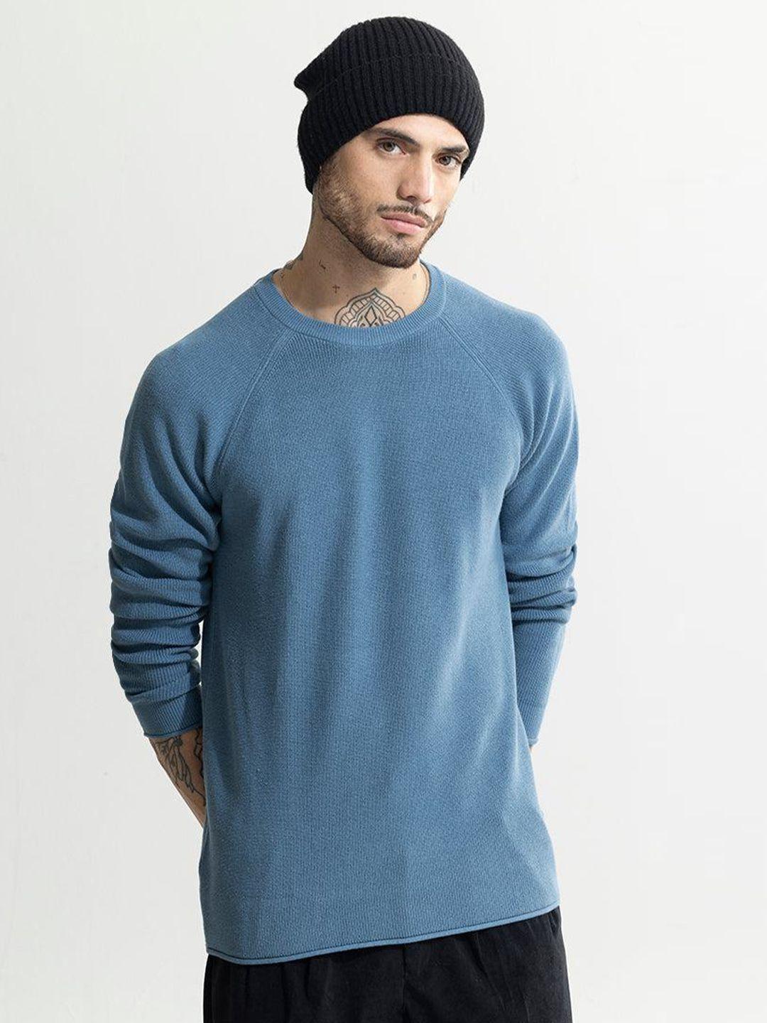 snitch blue round neck pure cotton sweatshirt