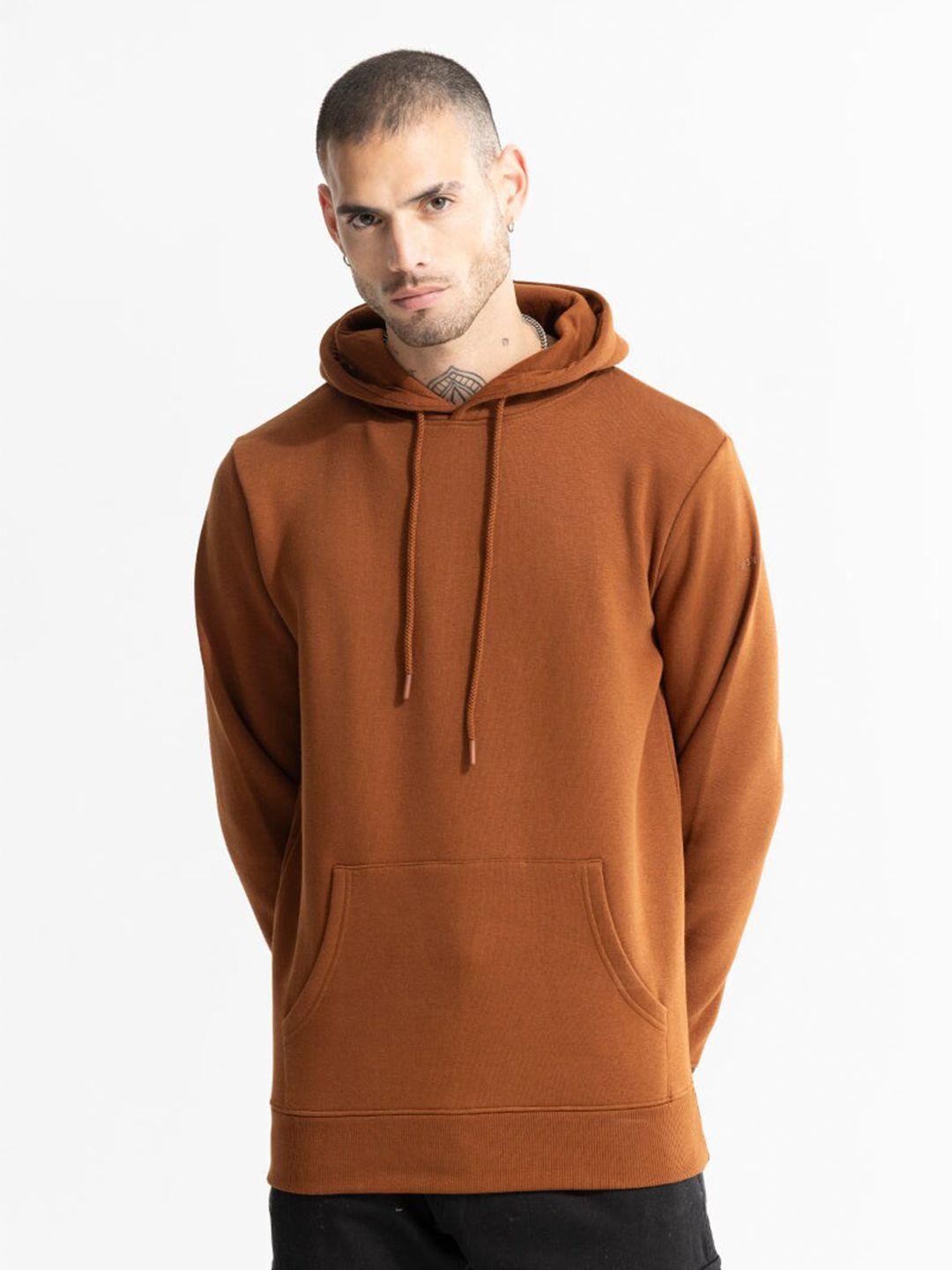 snitch brown hooded cotton sweatshirt