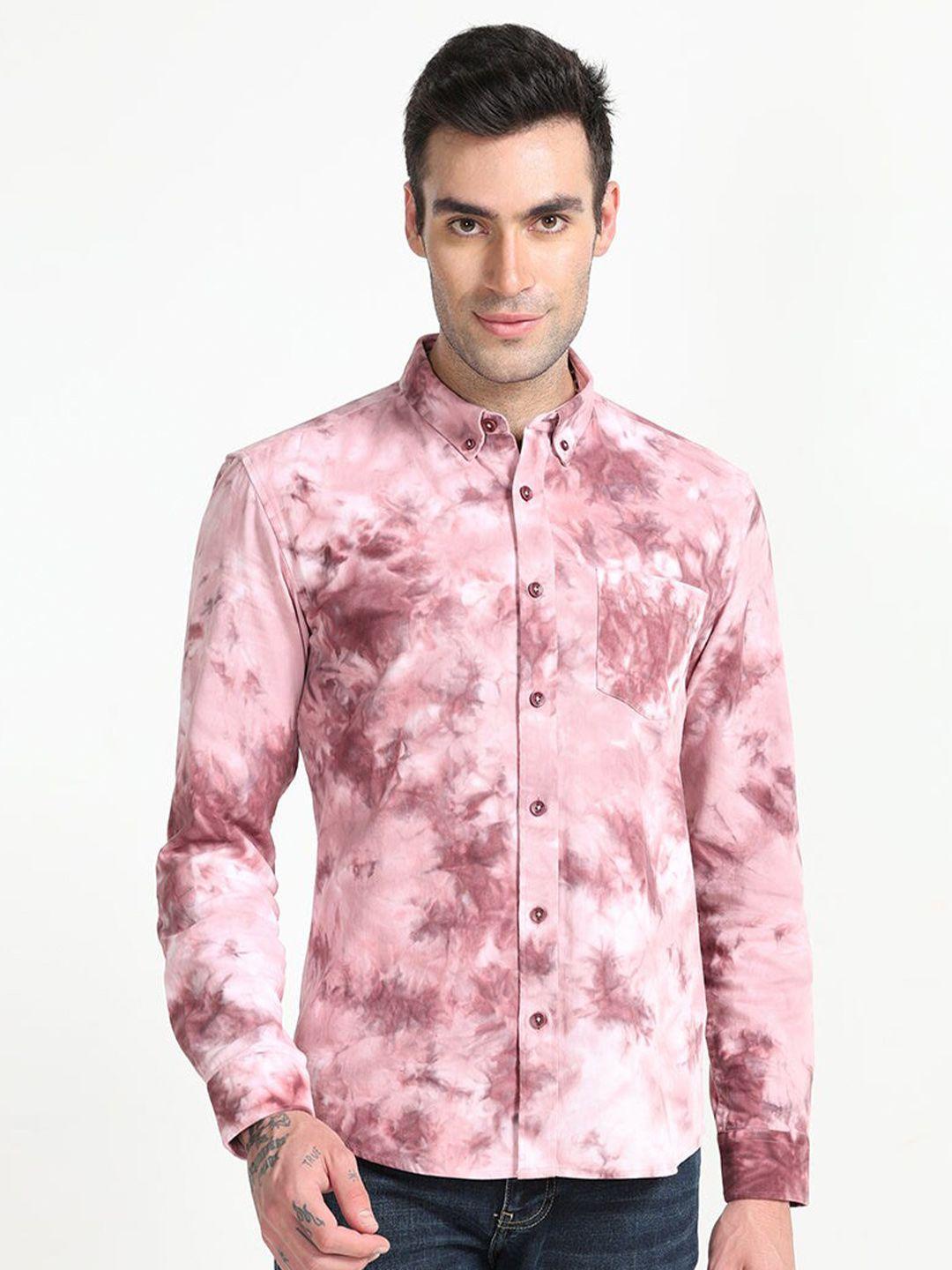snitch classic abstract printed pure cotton shirt