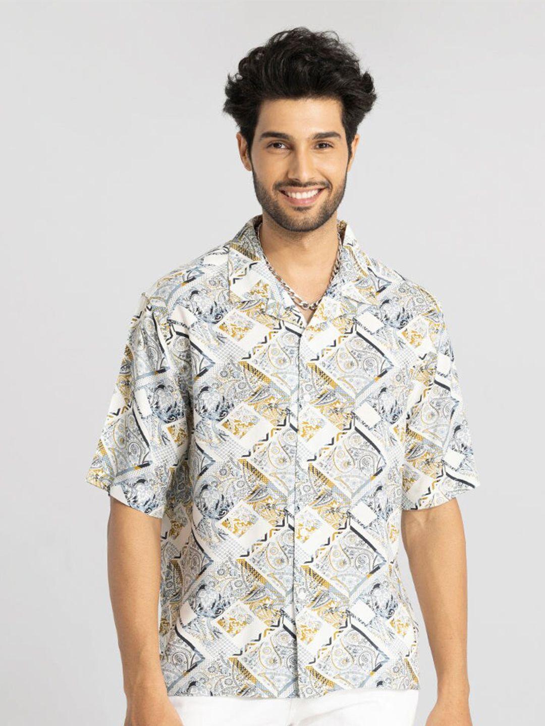 snitch classic ethnic motifs printed casual shirt