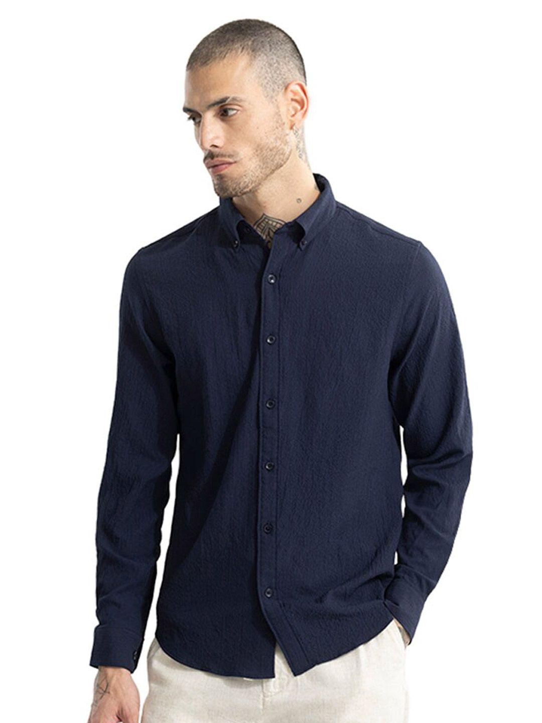 snitch classic slim fit button-down collar cotton casual shirt