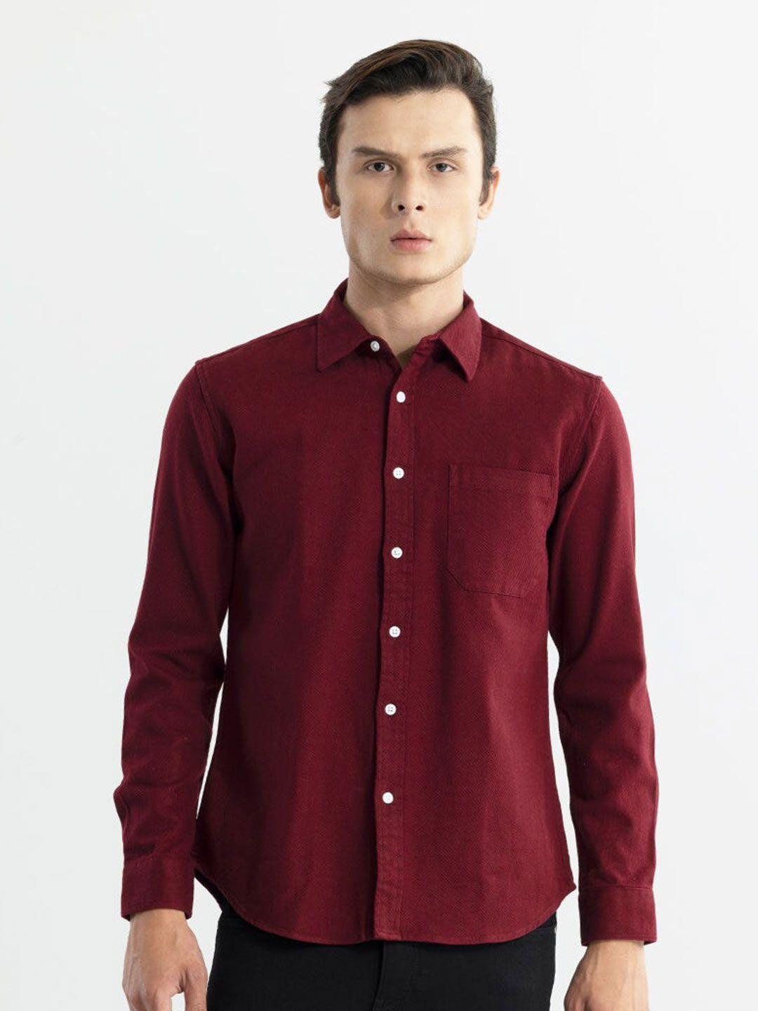 snitch classic slim fit cotton casual shirt
