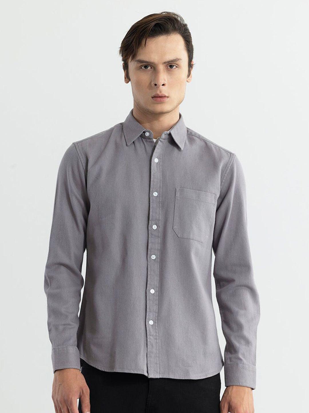 snitch classic slim fit opaque cotton casual shirt