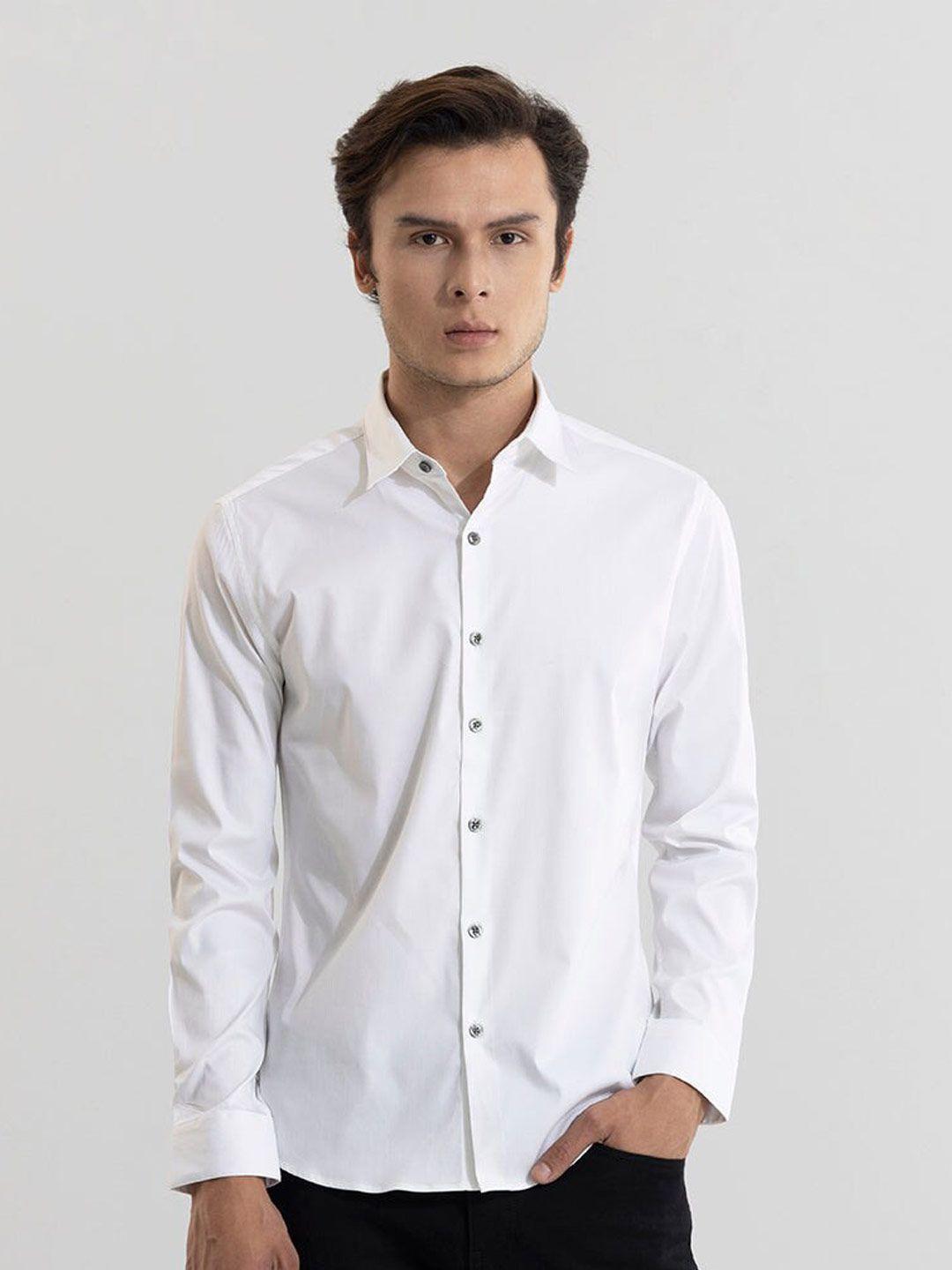 snitch classic slim fit opaque cotton casual shirt