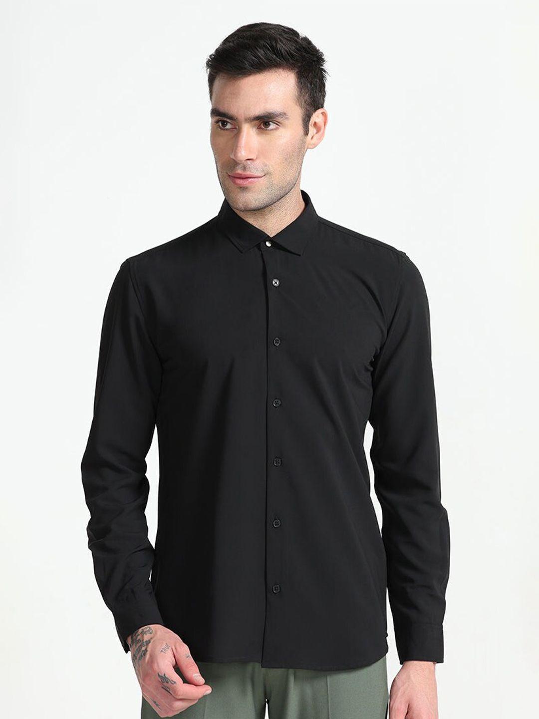 snitch classic spread collar slim fit pure cotton casual shirt