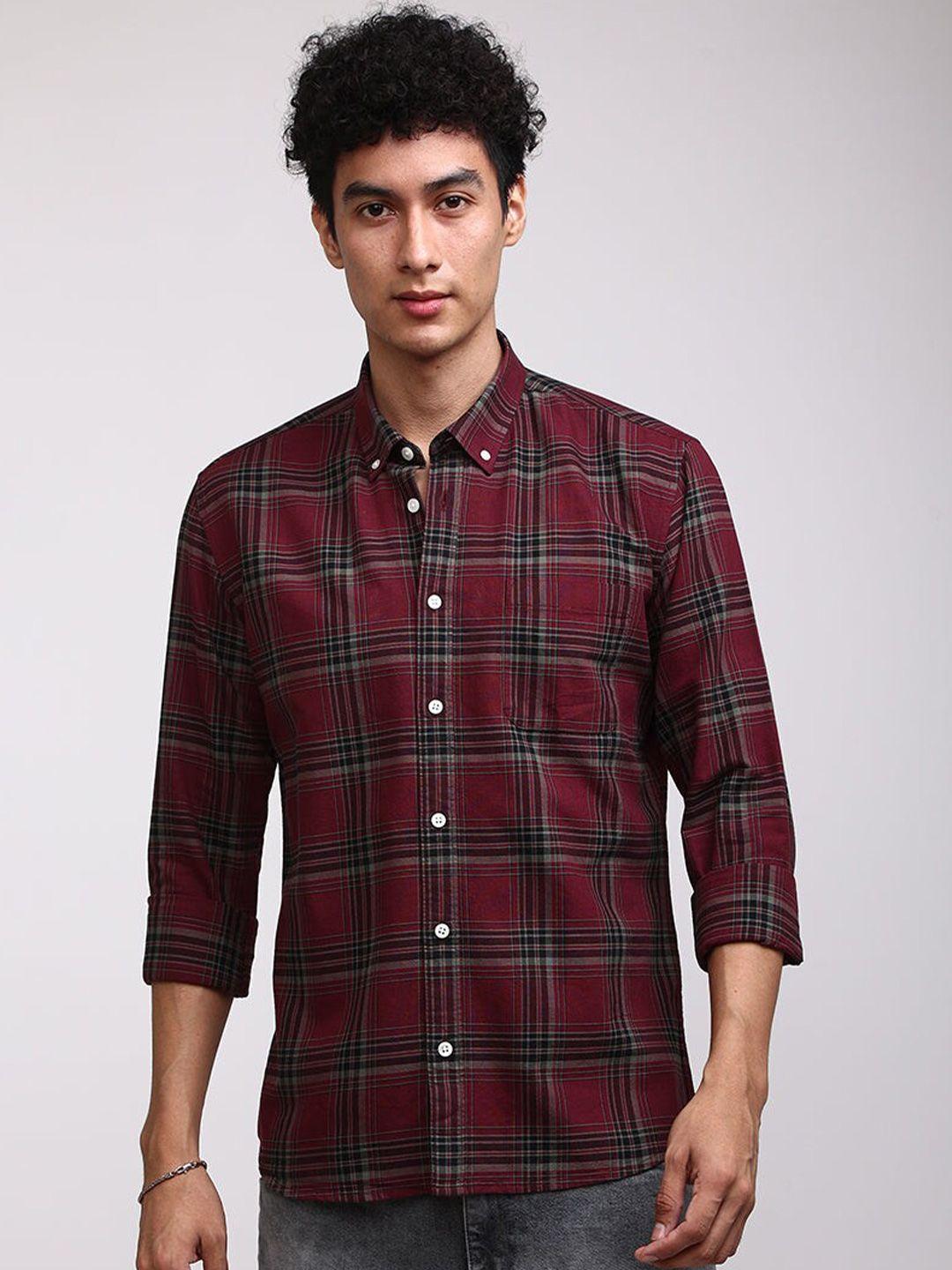 snitch classic tartan checked pure cotton casual shirt