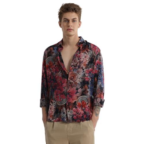 snitch floriquestra red floral shirt