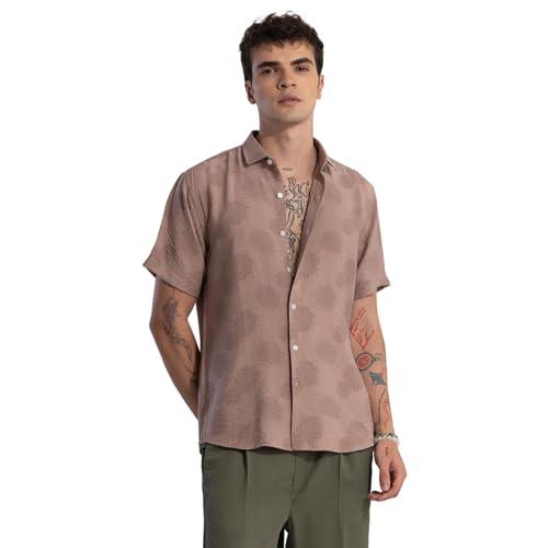 snitch hazelnut floral polyester shirt brown