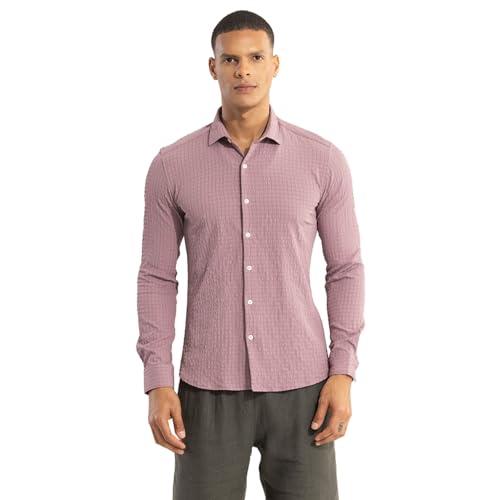 snitch mauve textured rayon regular shirts