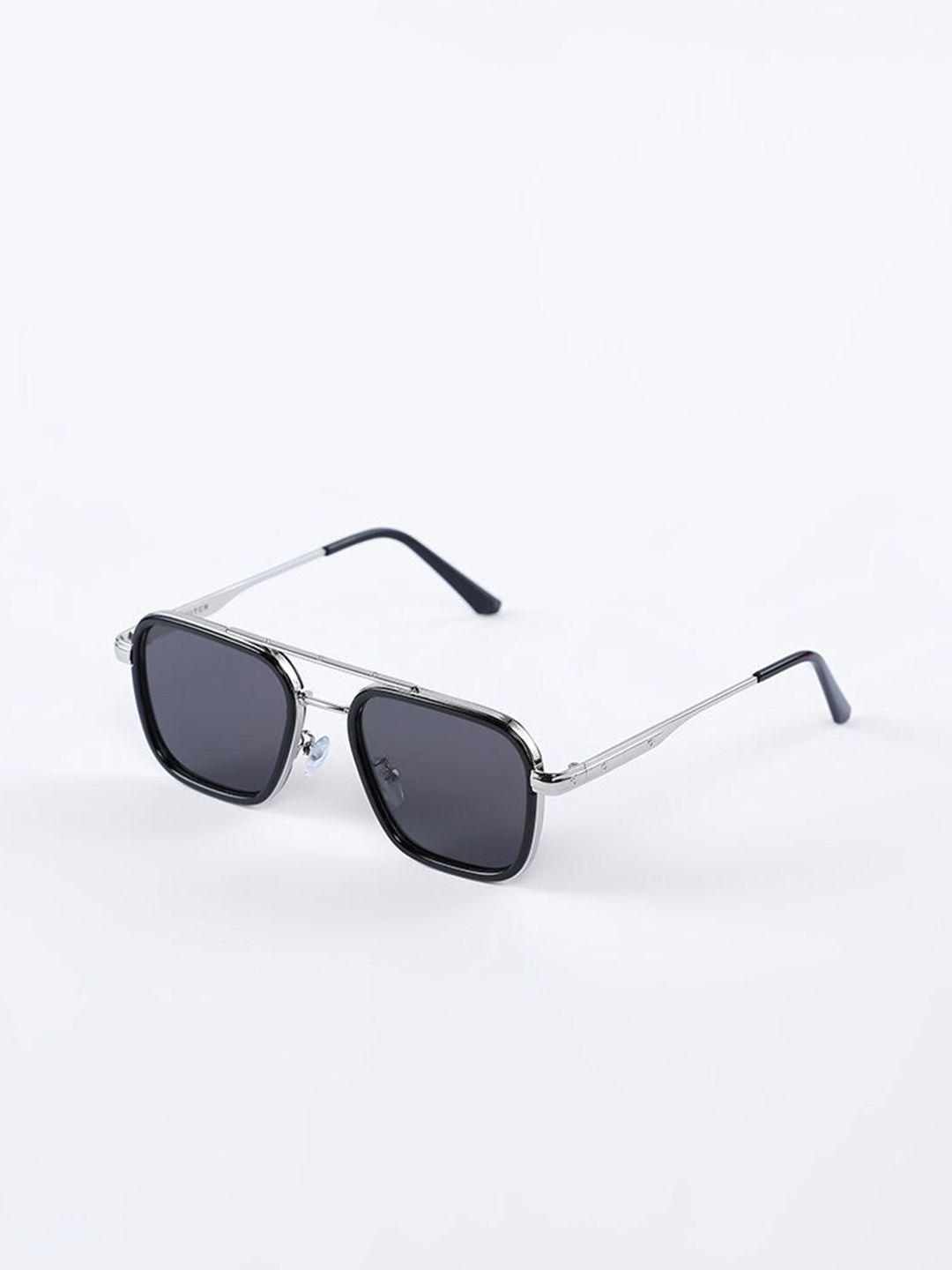 snitch men black uv protected lens square sunglasses sn0019