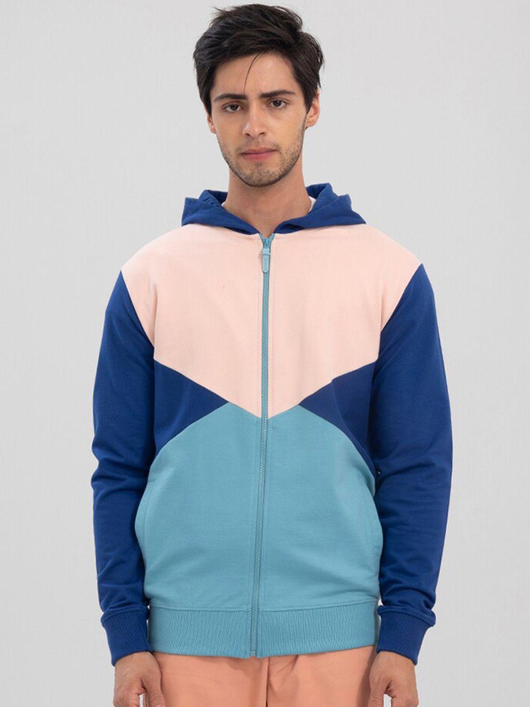 snitch men colourblocked hooded sweatshirt