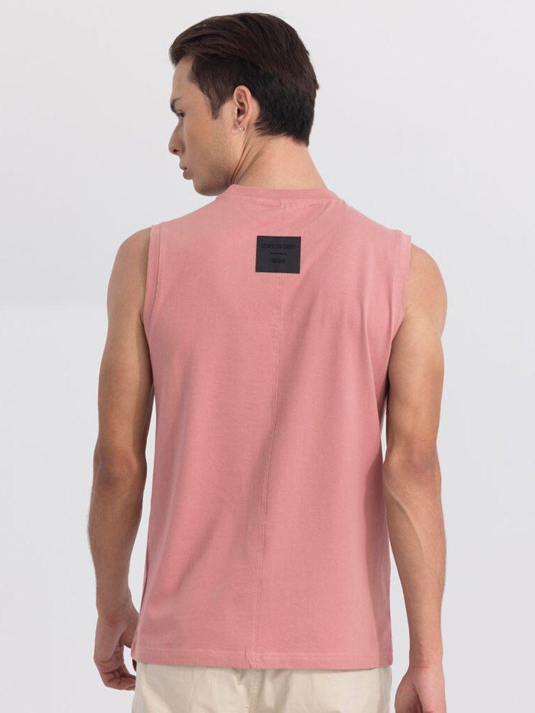 snitch men pink typography t-shirt