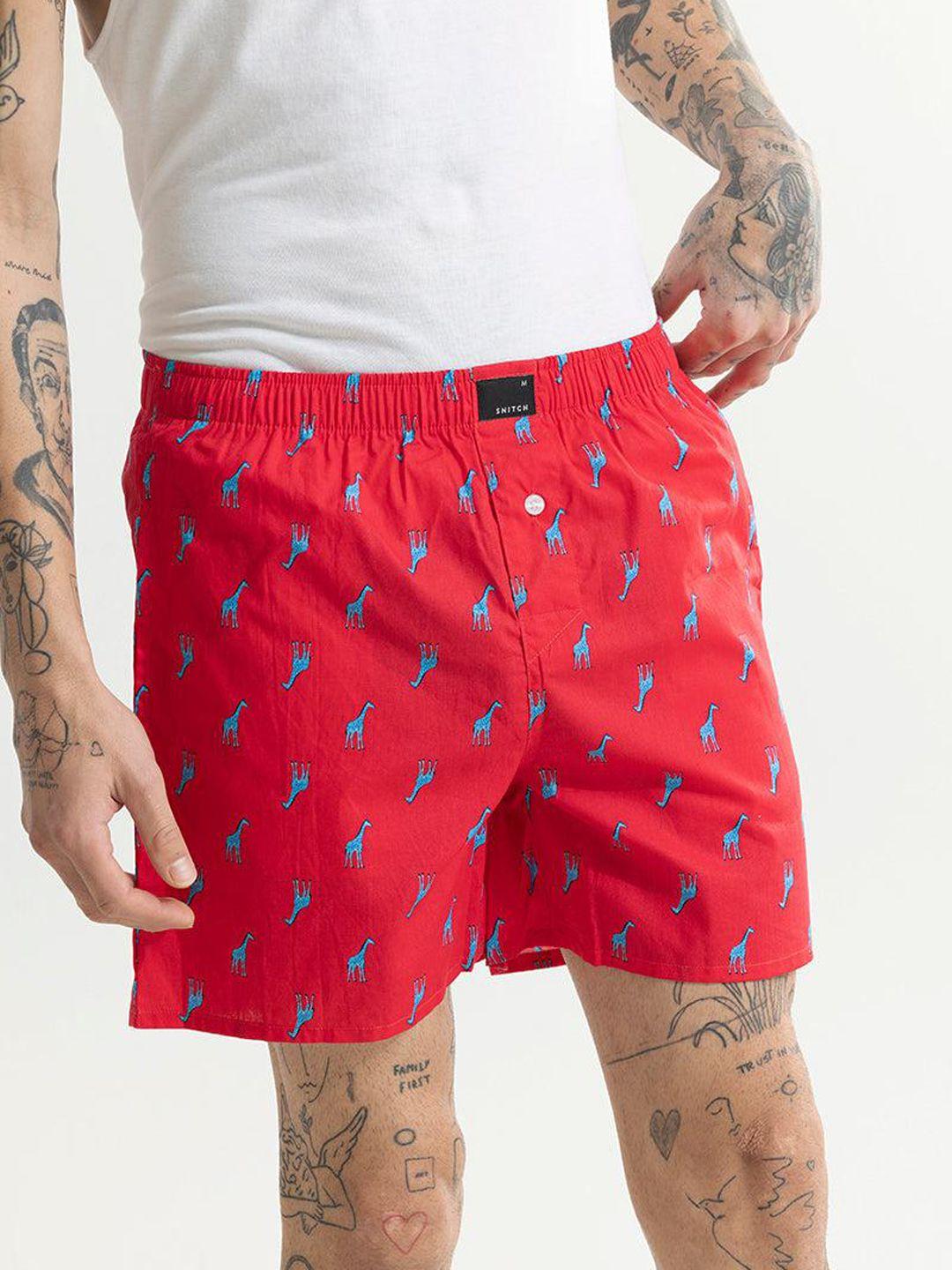 snitch men printed cotton boxers 4msbx9219-01-s