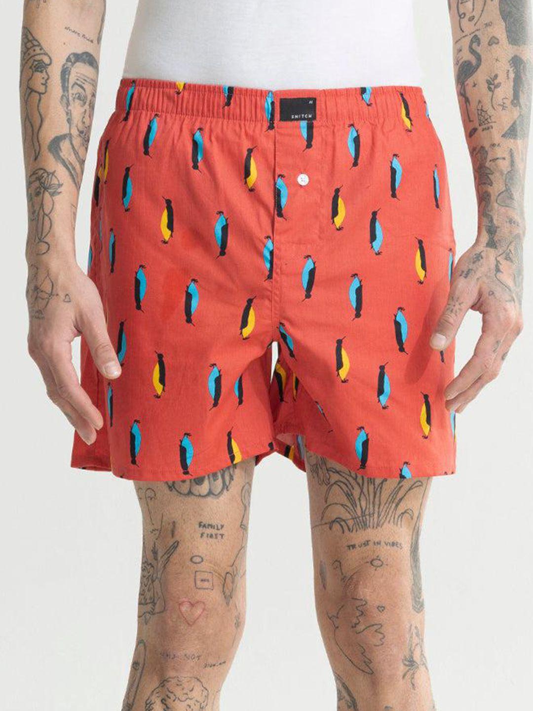 snitch men printed cotton boxers 4msbx9224-02-s