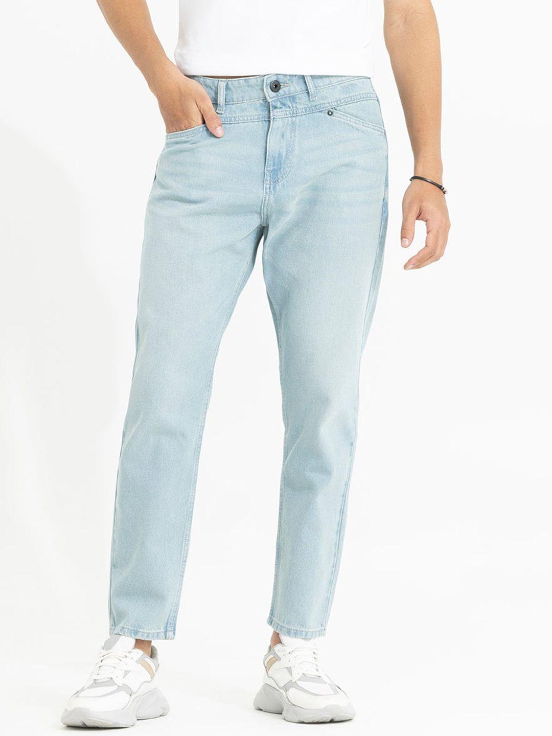 snitch men relaxed fit mid-rise jeans