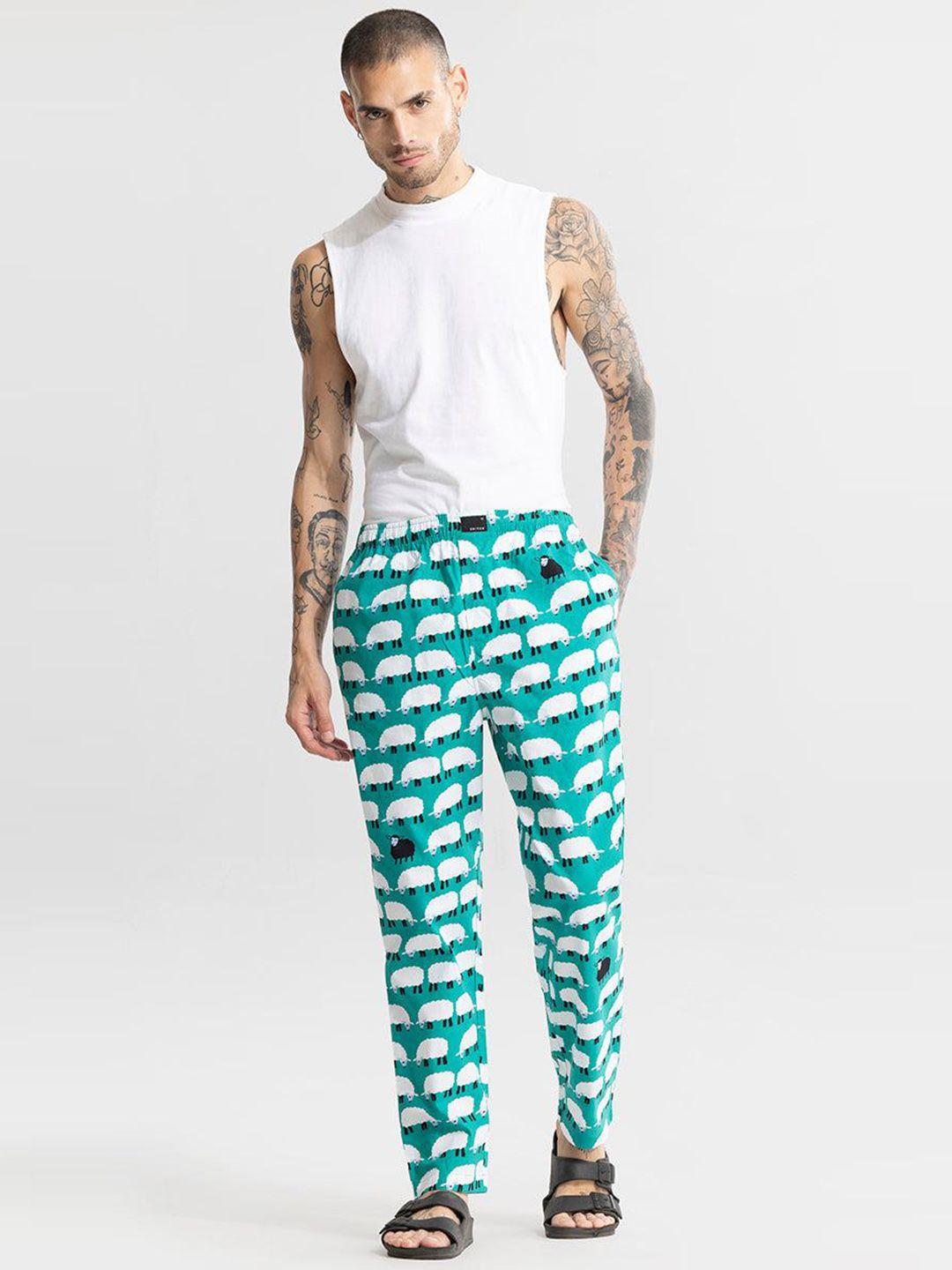 snitch men sheep printed pure cotton lounge pants