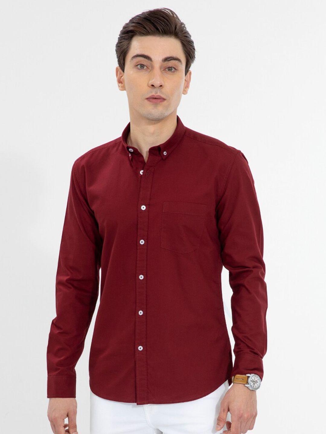 snitch men slim fit casual cotton shirt