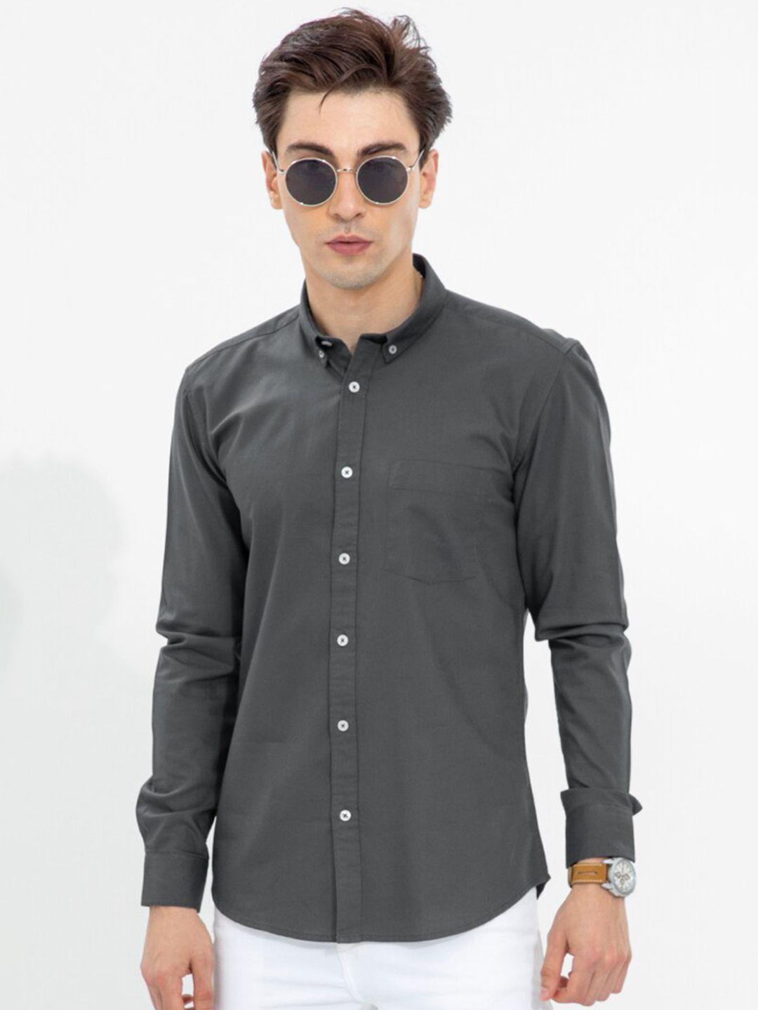 snitch men slim fit casual cotton shirt