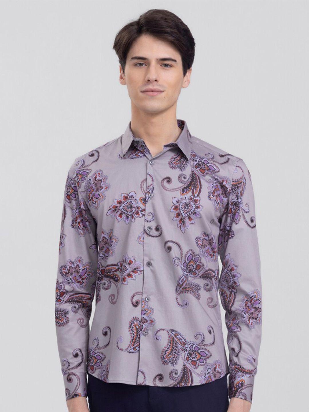snitch men slim fit ethnic printed casual cotton shirt