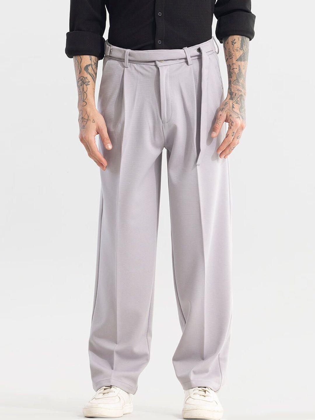 snitch men smart loose fit pleated trousers