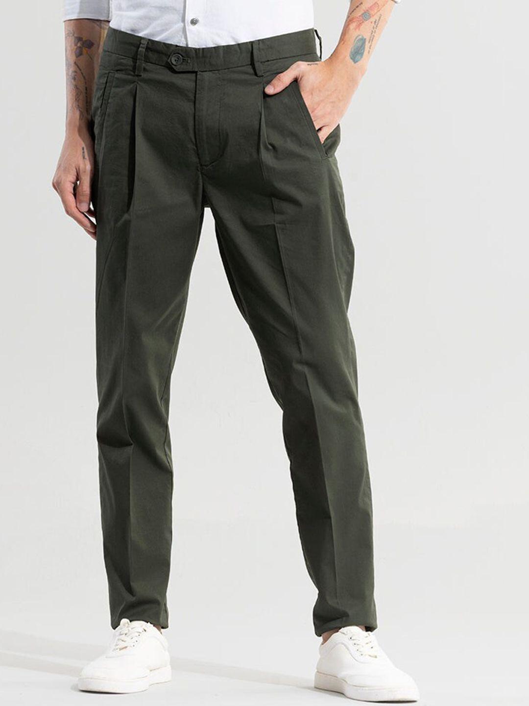 snitch men smart slim fit trousers