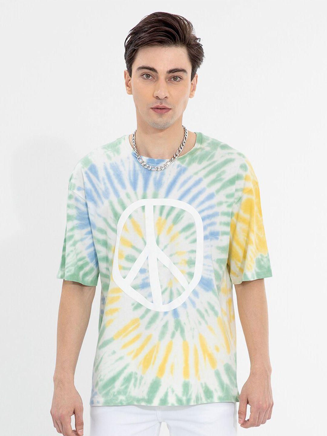 snitch men tie and dye boxy cotton t-shirt