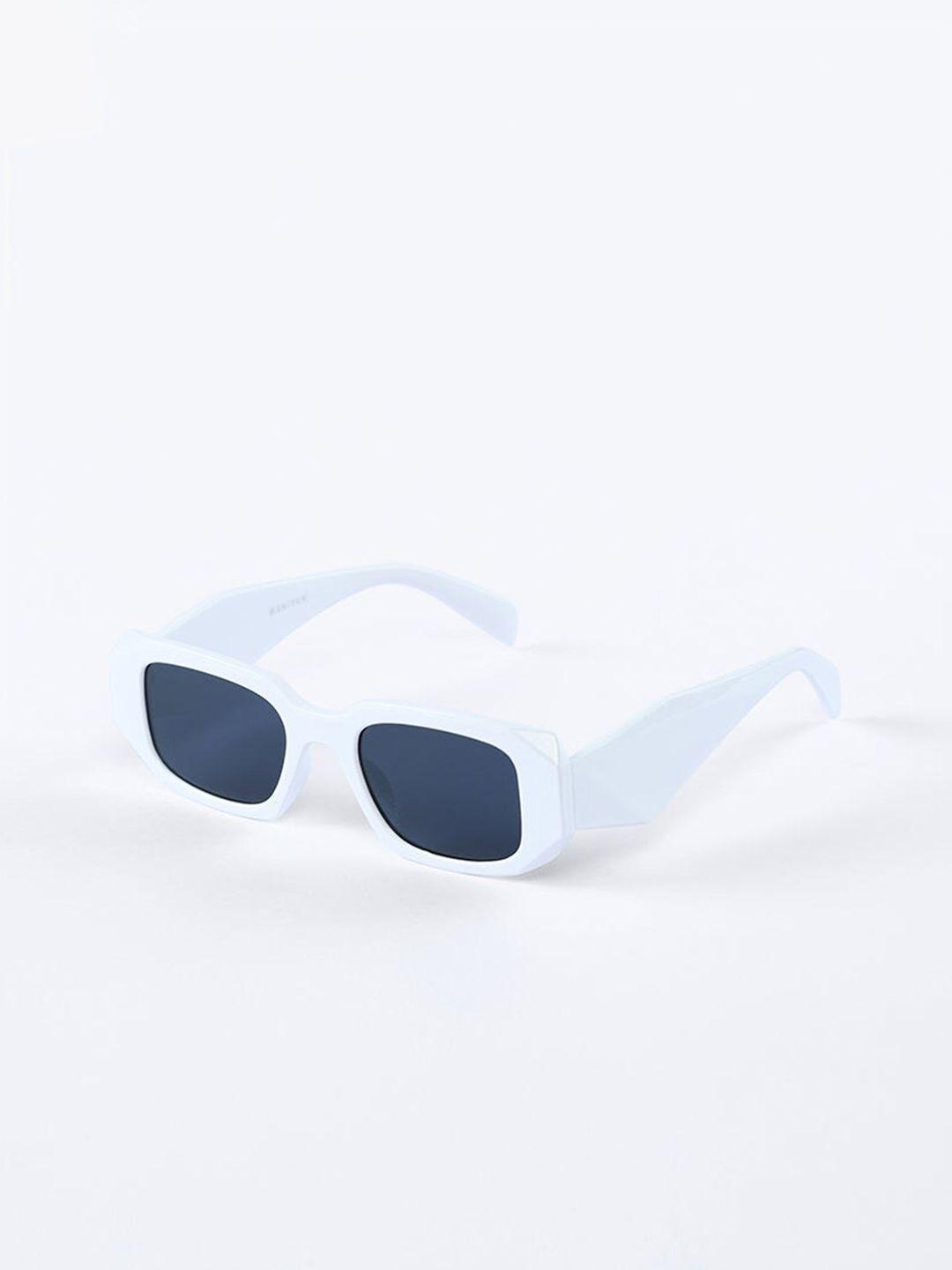 snitch men white uv protected lens rectangle sunglasses sn0022