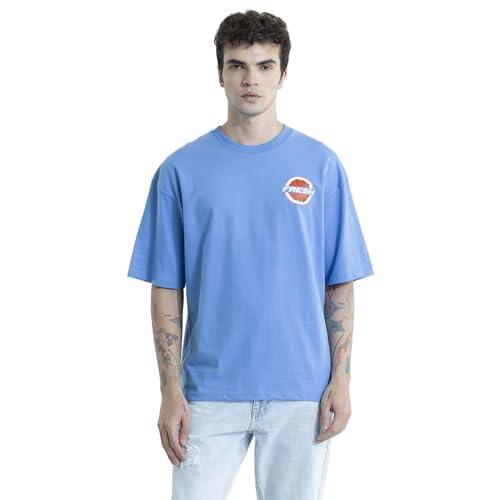 snitch mens graphic blue half sleeve t-shirt